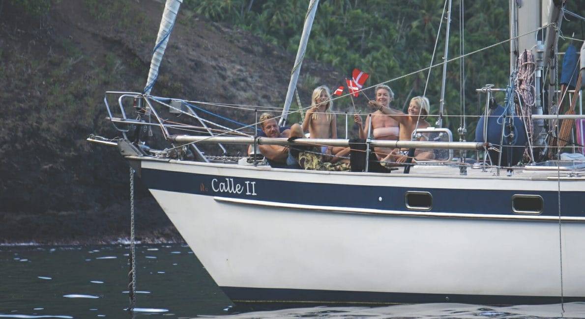 Familie på båd