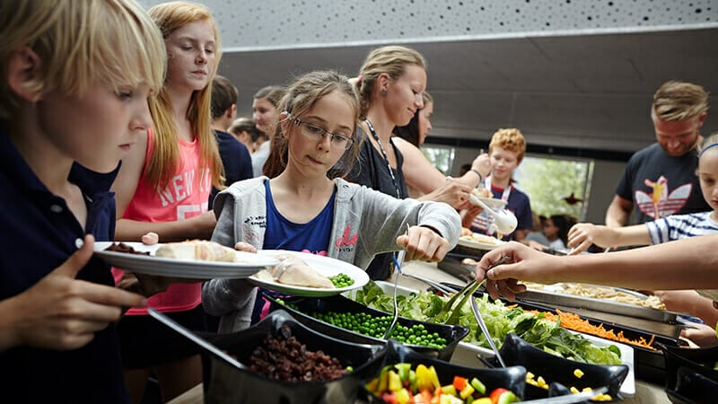 At the Family Summer School healthy and delicious foods are served every day