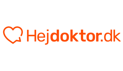 The image features the logo of Hejdoktor.dk, showcasing a stylized heart outline beside the website name Hejdoktor.dk in bright orange text set against a clean white background. Stay tuned for exclusive discounts that accompany their expert health services.