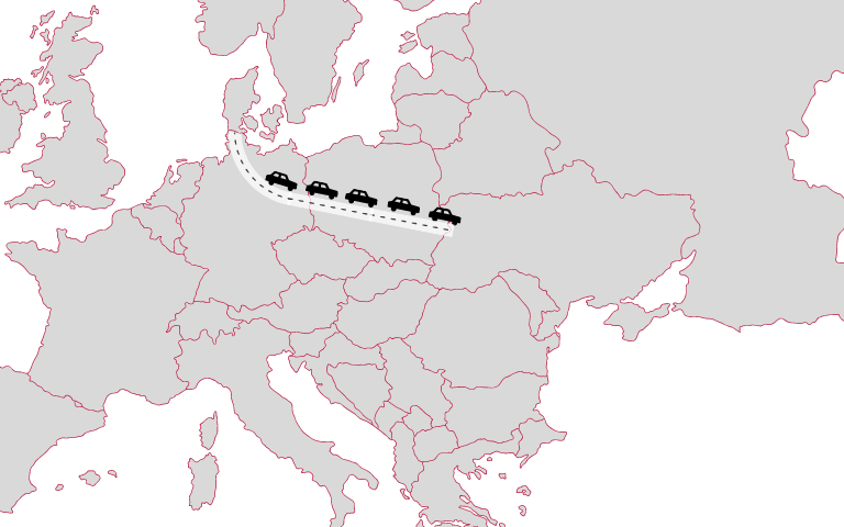 kort over rute til ukraine